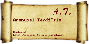 Aranyosi Terézia névjegykártya
