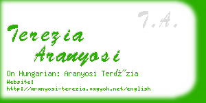 terezia aranyosi business card